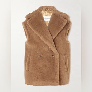 Max Mara Teano  double breasted camel hair , silk blend vest . Size XS